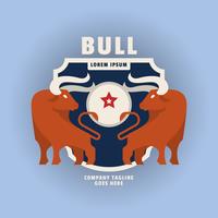 Ilustración de etiqueta de emblema de logotipo de Bull Crest vector