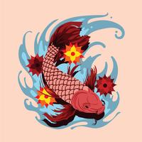 Gold Fish Tattoo vector