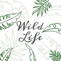 Cute Green Tropical Leaves With Quote vector