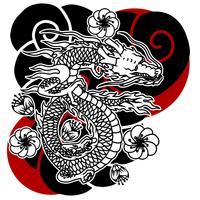 Dragón Tatuaje Japonés vector