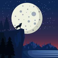 Moon Space Scape Background vector