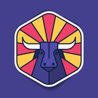 Plantilla de etiqueta del emblema del logotipo de Bull Head vector