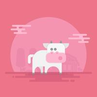 Cute Cattle Illustration vector