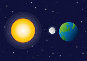 Solar Eclipse Vector Space View