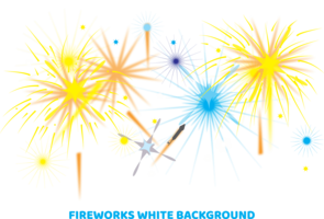 fireworks white background Illustration vector