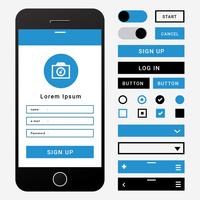 Mobile UI Wireframe Element vector