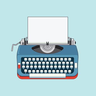 Retro Typewriter Machine Illustration