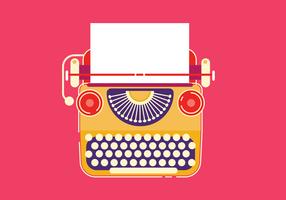 Flat Style Modern Vintage Stylish Typewriter vector