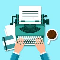 Workplace With Typewriter Illustration vector