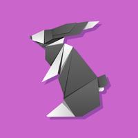 Standing Rabbit Origami Animals Vector