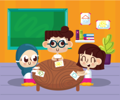 Classroom With Kids Vector