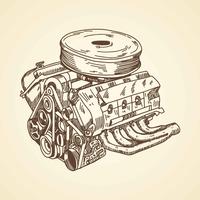 Car Engine Drawing vector