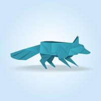 zorro origami japonés decoración creativa ilustración vector