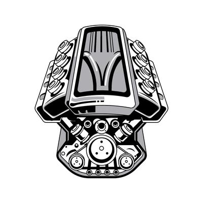 Engine Block Sketch Vector Rendering Of 3d Drawn Draw Auto Vector