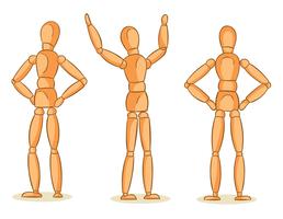 Posed Wodden Mannequin Vector