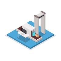 Airport Luggage Check Isometric Vector