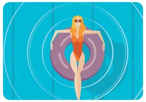 Woman in Swimmig Pool Vector