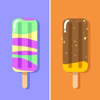 Paletas de helado de arcoiris y chocolate Vector de paletas de verano