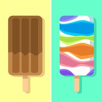 Cappuccino And Rainbow Summer Popsicles Vector