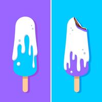 Summer Popsicles With Milk Cream Vector