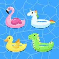 Pool Inflatable Characters vector