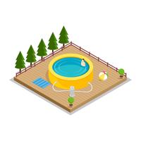 Pool Inflatable Isometric Vector