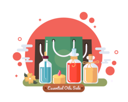 Vector de venta de aceites esenciales