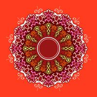 Mandala Decorative Ornaments Red Background Vector