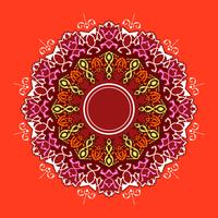 Adornos decorativos Mandala Vector de fondo rojo