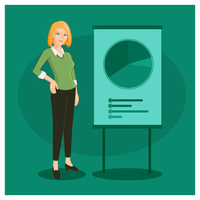 Character Business Woman Presentation vector