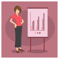 Character Business Woman Presentation vector