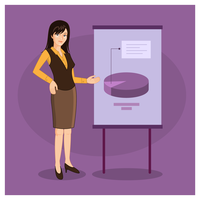 Character Business Woman Presentation vector