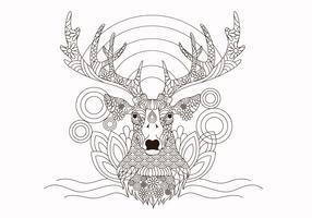 Coloring Book Animals Deer Vector