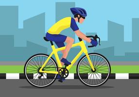 Montar una bicicleta Ilustración vector