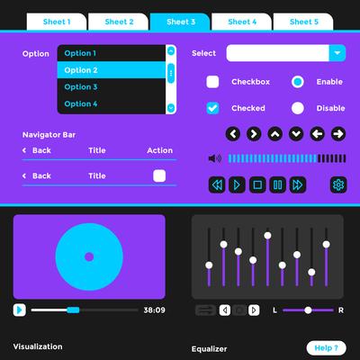 Wireframe UI Kit Elements Template Vector