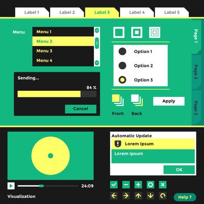 Wireframe UI Kit Elements  Vector Template