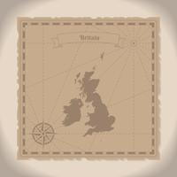 Gran Bretaña antigua ilustración del mapa vector