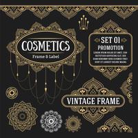 Set of retro vintage graphic design elements for frame, labels,  vector