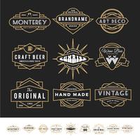 Conjunto de logotipo de insignia retro para productos vintage y negocios tales como