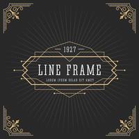 Vintage line frame art deco style vector