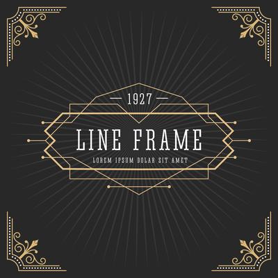 Vintage line frame art deco style