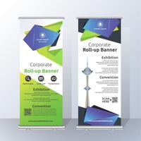 Vertical Roll Up Banner Template Design for Announce and Adverti vector