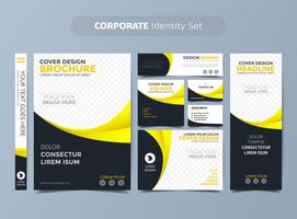 Yellow Corporate Identity Set vector