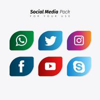 Round Social Media Collection vector
