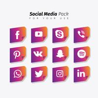 Leaf Shape Social Media Collection vector