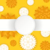 3D Floral Papercraft Vector Background