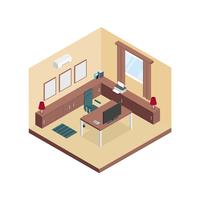 Isometric Workspace Room Vector