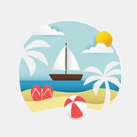 Beach Papercraft Illustration vector