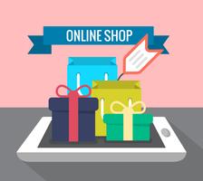 Las compras en línea vector