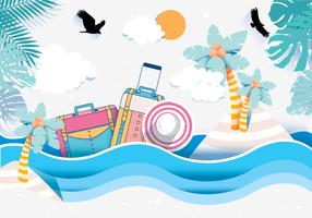 Beach Papercraft Vector